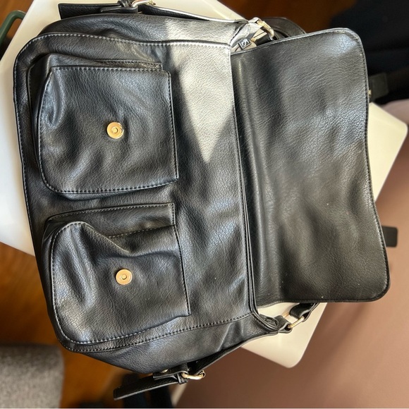 MMS Large Crossbody Messenger Bag with Gold Accents - Picture 7 of 11